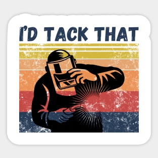 I’d tack that, Retro Vintage Welder Gift Sticker